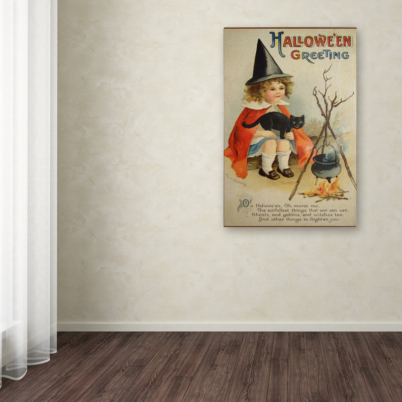 « halloween chaudron », reproduction d’impression sur toile tendue, H 19 po x l 12 po
