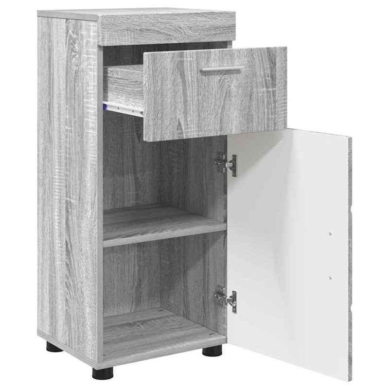  Bathroom Cabinet 37 X 31.5 X 82 Cm Engineered Wood, Grey Sonoma