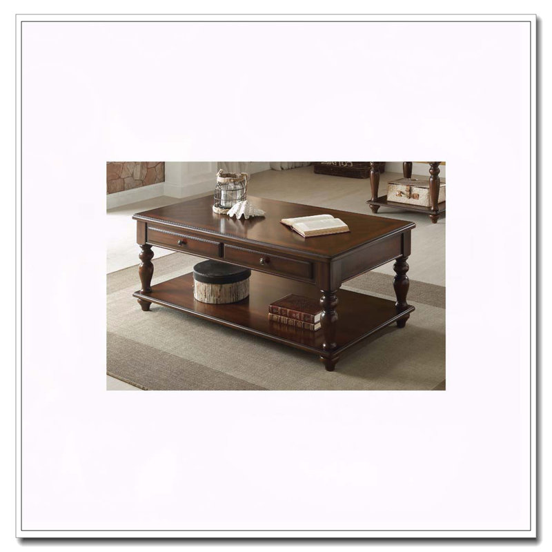 Table basse en noyer avec plateau relevable