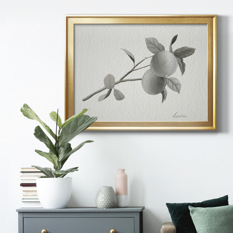 Toile encadrée de qualité supérieure Limonero II - prête à être accrochée, H 18,5 po x l 24,5 po x P 1 po, Cadre doré