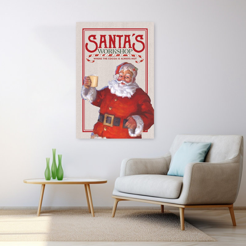 Père Noël atelier d'art contemporain d'hiver, H 48 po x l 32 po