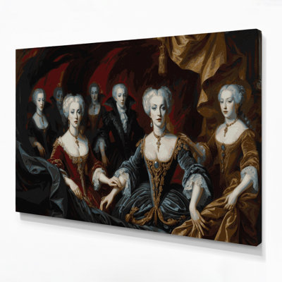 Halloween Vampires and fangs Black Canvas Wall Art