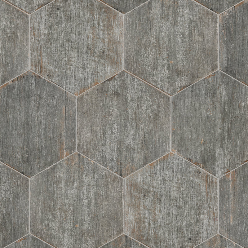 Retro Hex 14" x 16" Porcelain Wood Look Wall & Floor Tile