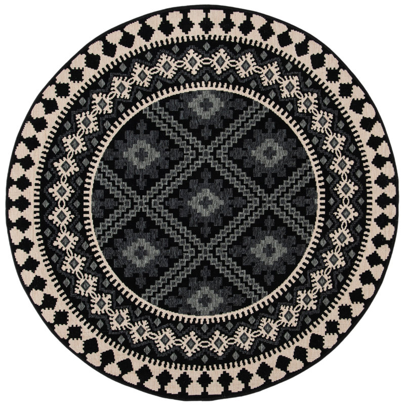 Tillis Southwestern Indoor/Outdoor Area Rug, Round 3'