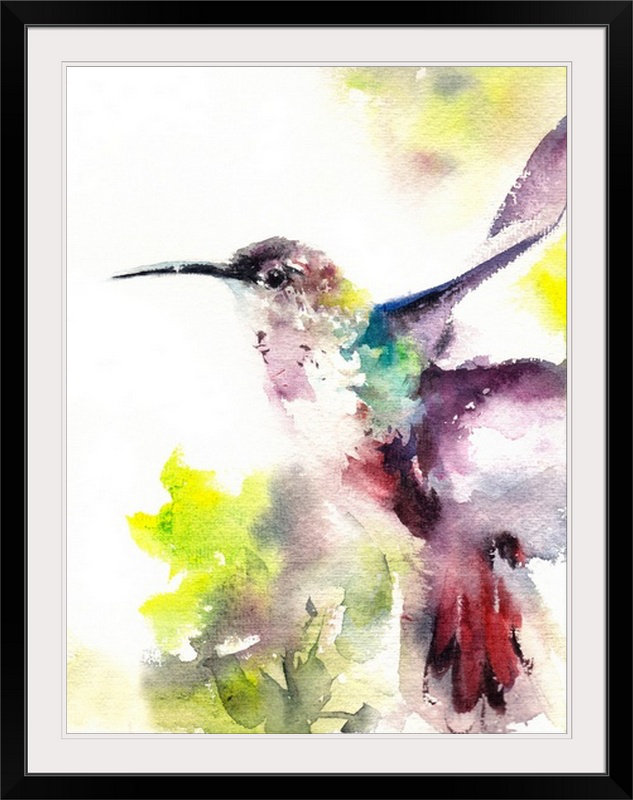 « hummingbird », reproduction d’art Canot Stop, Cadre noir, l 44 po x P 35 po x H 1 po