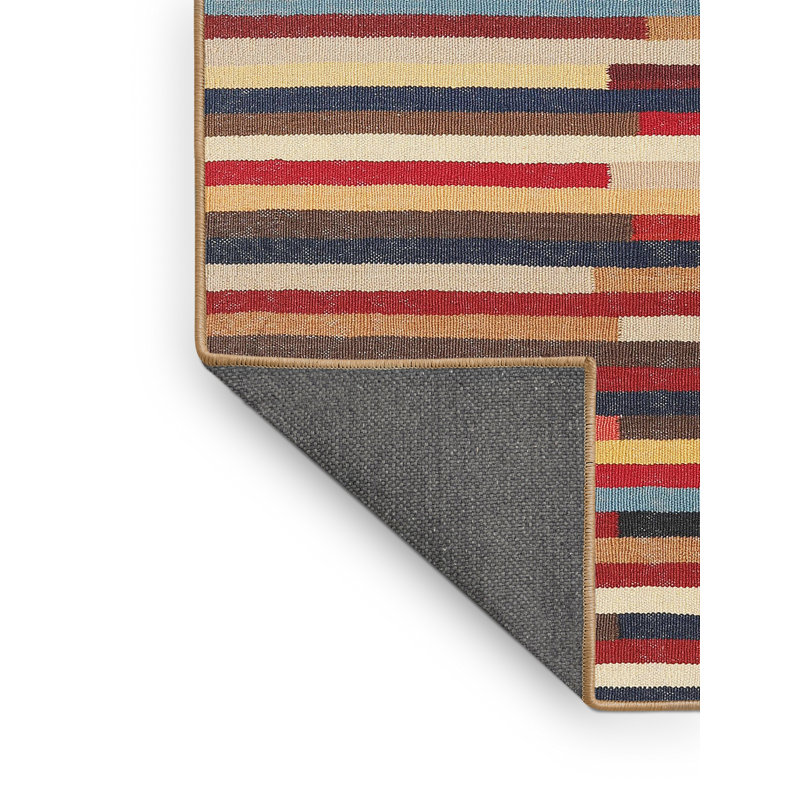 Tapis contemporain rouge / vert Loda, Rectangle 2 pi x 5 pi
