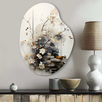 Goble - Asian Art Pear Shape Assymterical Metal Wall Art