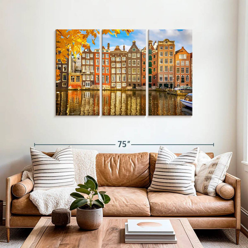 Bâtiments de Sireci au canal Amsterdam, H 36 po x l 57 po