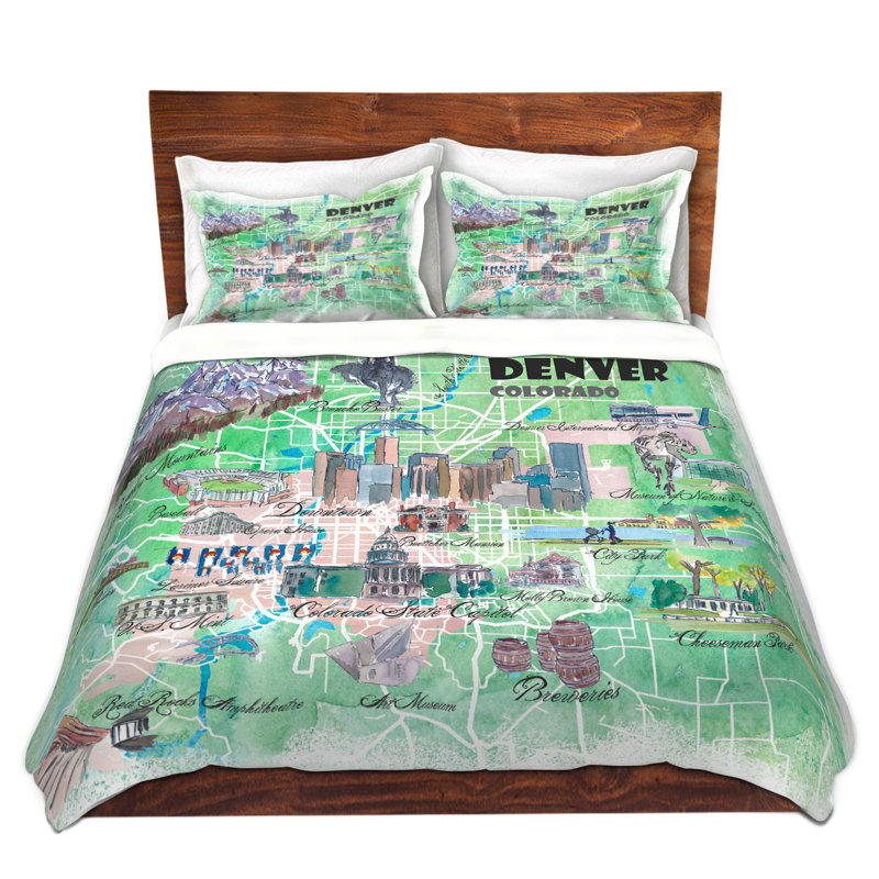 Ensembles de housse de couette DiaNoche en microfibre par Markus Bleichner - Denver Colorado Map