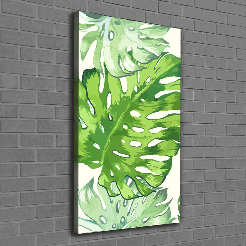 Tropical Leaves 1 Piece Wrapped Canvas Wall Art