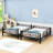 2 Drawers Metal Full Over Full Bunk Bed With Guardrails And Ladder, Convertible To 2 Beds