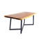 Table de salle à manger en bois brun avec base en métal noir 79 po x 40 po x 30 po