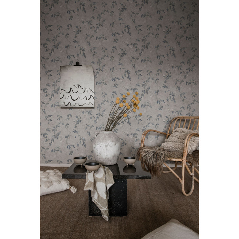 Jordnara Floral Wallpaper Roll, Indigo Blue