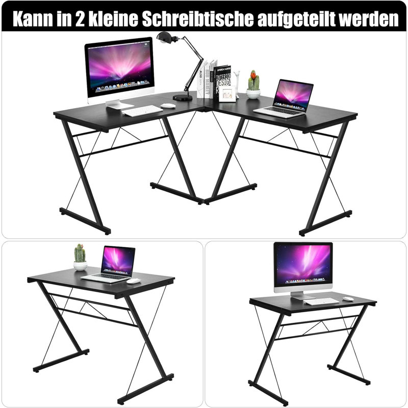 Riko Rectangle 2 Person 150cm L Modular Computer Table