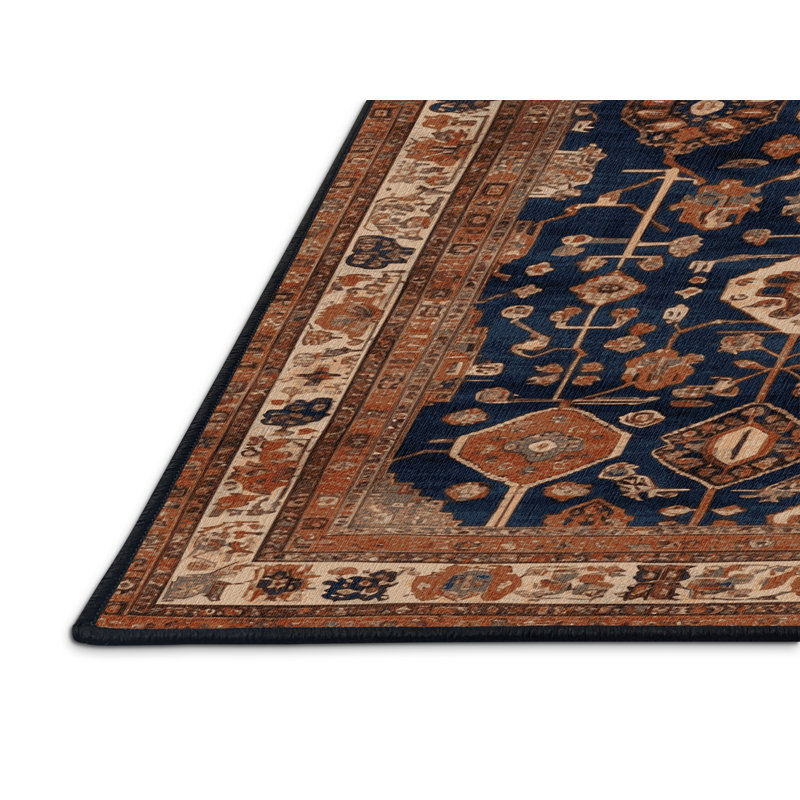Machine Washable Turkish Brown Area Rug, Rectangle 6' x 9'