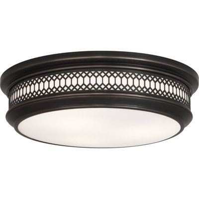 Plafonnier encastré en bronze patiné profond avec abat-jour en verre blanc givré - Homologué UL, 3 ampoules, douille E26 moyenne - Solution d'éclairage de maison élégante