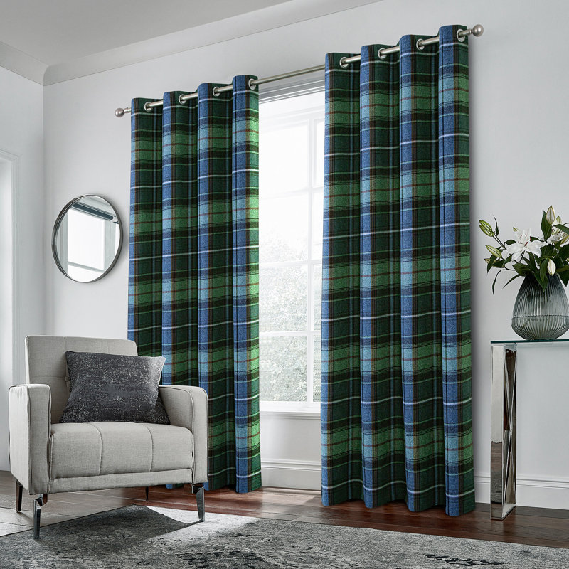 Blackout Curtain Panel Pair, Dark Green, Width 168 x Drop 183 cm