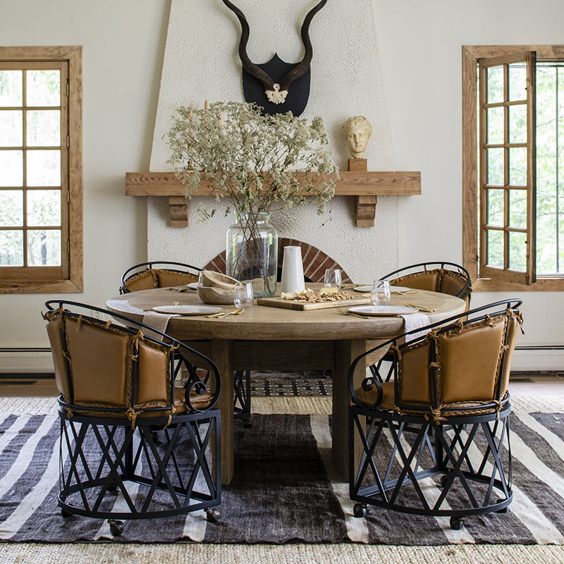 Lauren Liess Round Solid Oak Dining Table