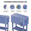 VINGLI 80 Quarts Serving Station / Cart Cooler with wheels in Haze Blue