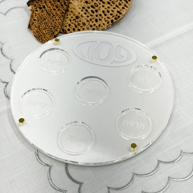Assiette de seder Lucite