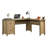 L-Shaped Desk, White Oak Finish