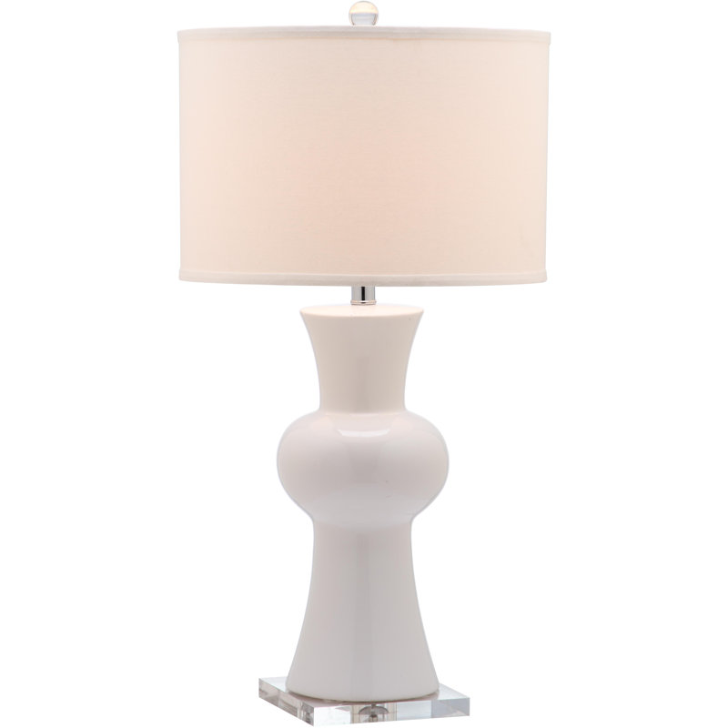 Jeanne column 29.75" lampe de table avec abat-jour, blanc
