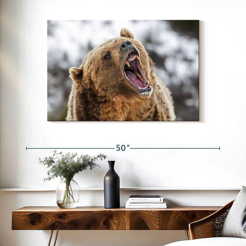Roaring Grizzly Bear, 26" H x 39" W