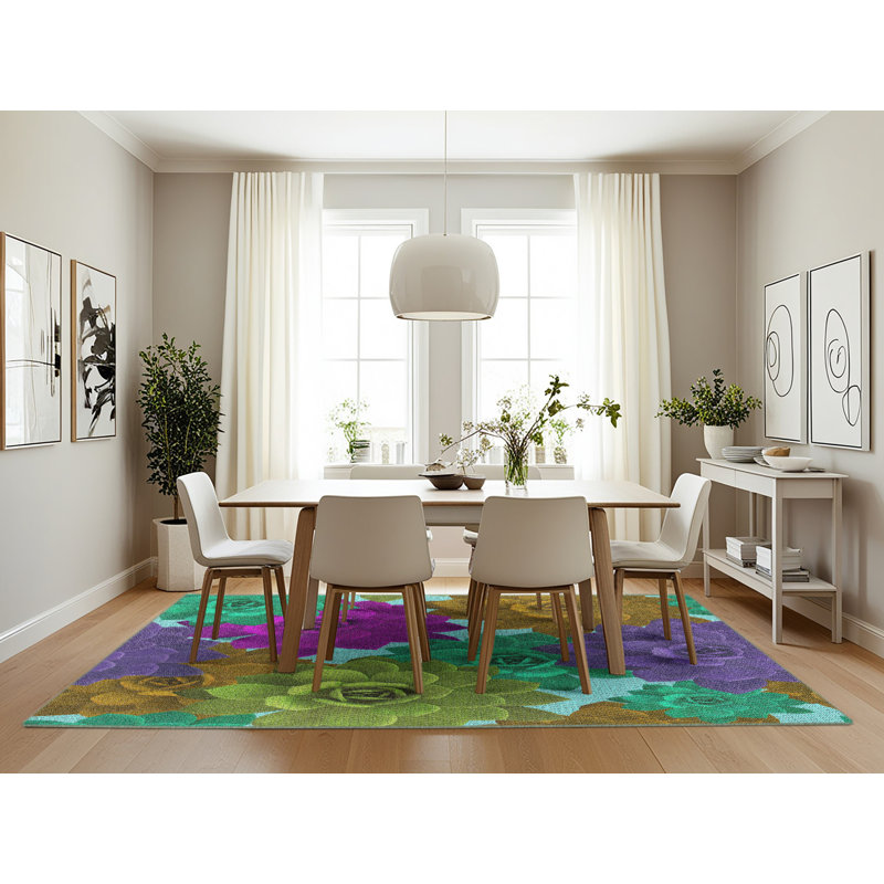 Floral Indoor Rug, Rectangle 7' x 10'