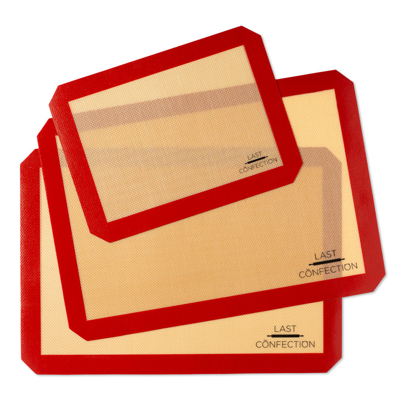 Set of 3 Non-Stick Silicone Rectangular Baking Mats