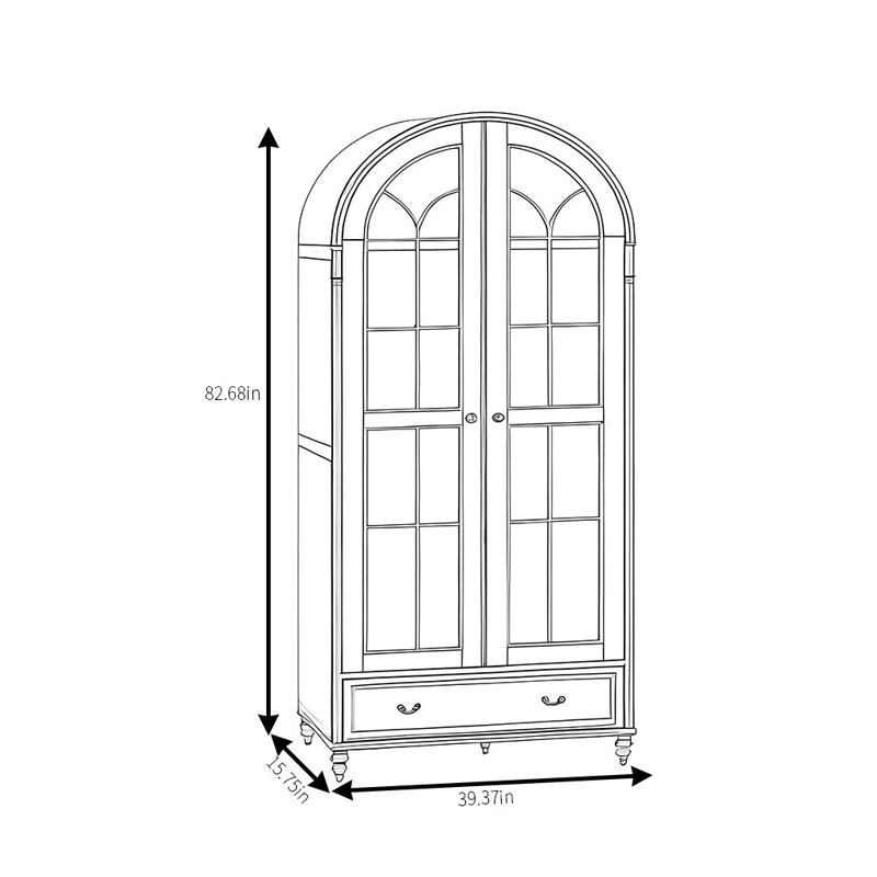 Almanza, 83" H x 39" W x 16" D