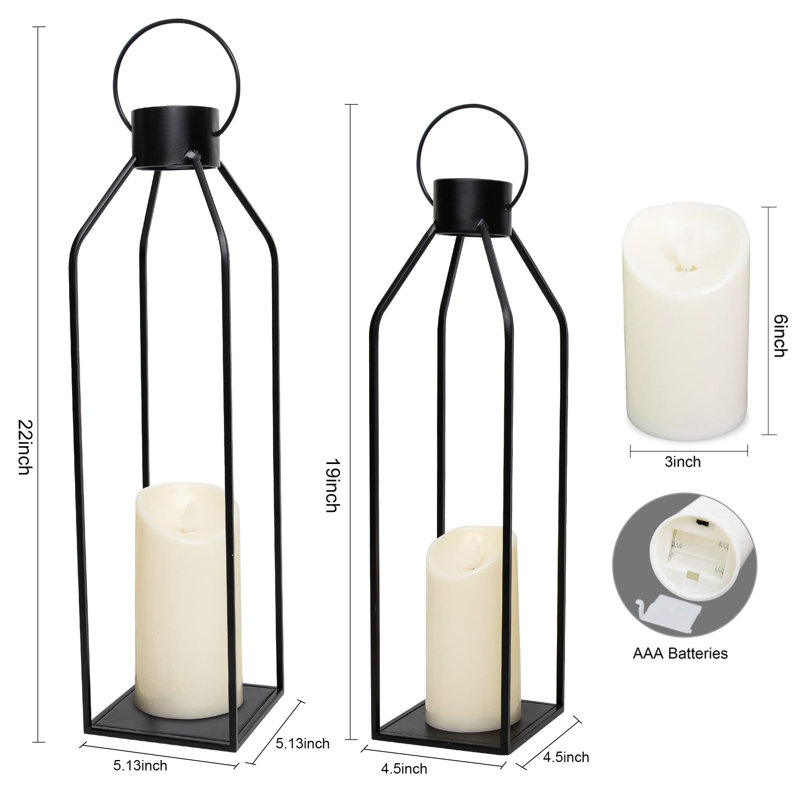 Kainoah 22'' H Metal Lantern with Candle Included
