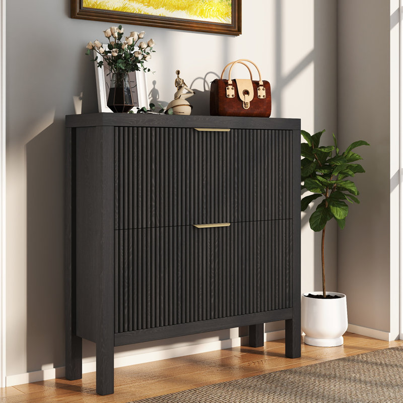 Armoire de rangement pour 18 paires de chaussures, Noir