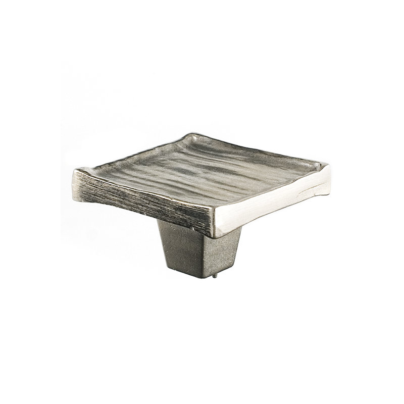 Forged 3 Square Knob, Satin Nickel, 2" H x 2" W x 1" D