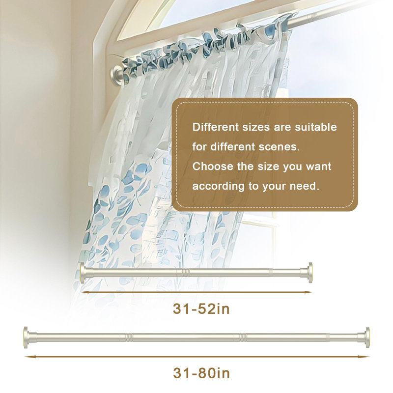 Brushed Nickel Stainless Steel Tension Shower Curtain Rod