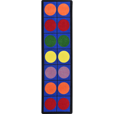Tapis bleu éducatif touffeté à pois