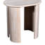 Table d'appoint ovale en bois massif rustique au fini blanc rustique