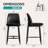 Bar Stools Set of 4, Upholstered Counter Height Bar Stools, Counter Stools 26 Inch Barstools with Back, Metal Legs and Textured Leather&Fabric for Kitchen Island Dining Room, Black-869022630-869022631