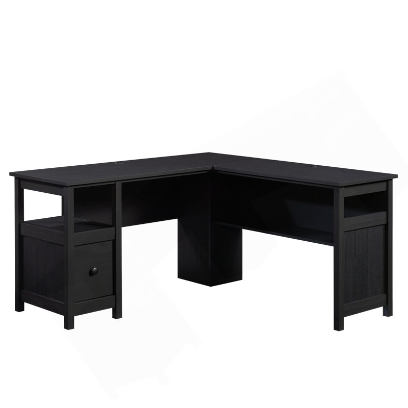 Bureau en L, finition noire