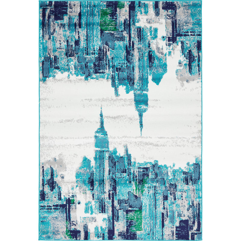 Sidney Abstract Indoor Rug, Rectangle 4'1" x 6'1"