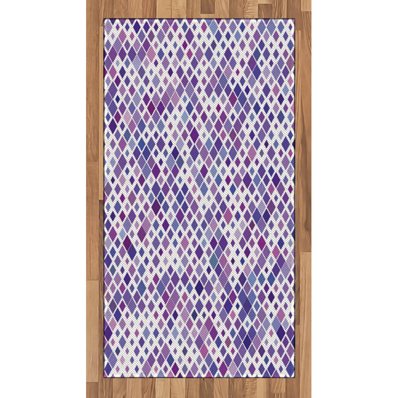 Tapis décoratif à longues fibres en polyester haute densité lavande, Rectangle 2 pi 7 po x 5 pi