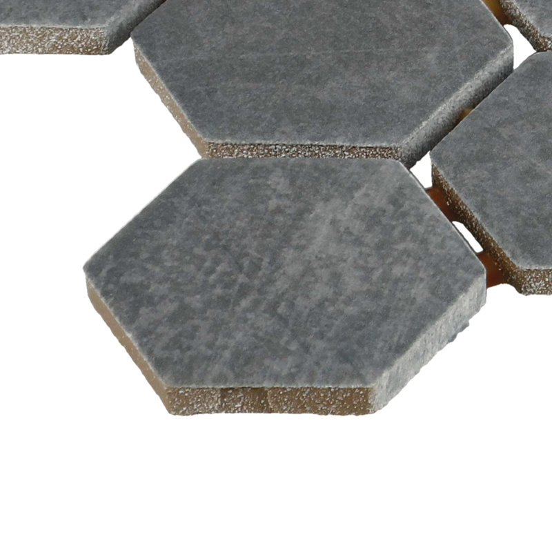 Itona 1-1/2" x 1-1/2" Ceramic Hexagon Mosaic (12 PC per Carton) (9.72 SQFT per Carton), Blue Gray