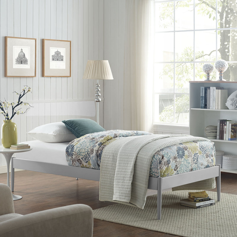Modway Elsie Fabric Bed Frame, Twin, Gray