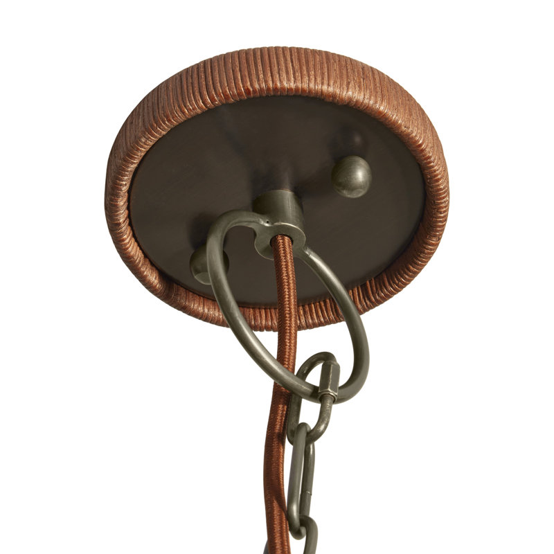 Delphine Wicker Chandelier in Dark Brown