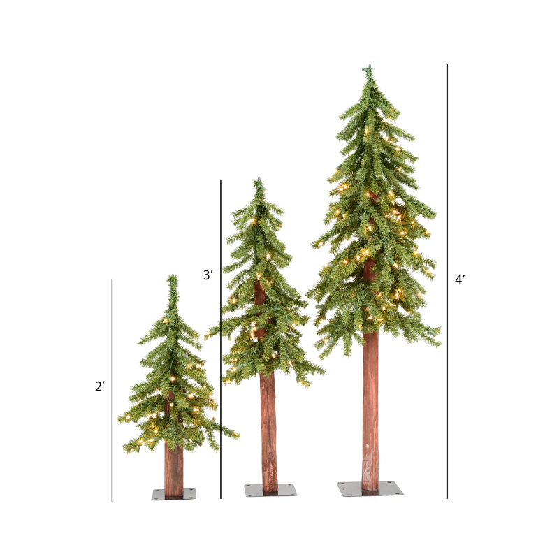 Natural Alpine Lighted Artificial Cedar Christmas Tree