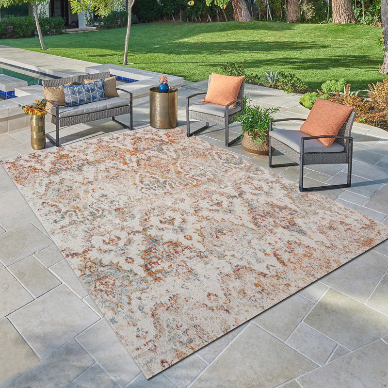 Tapis d'intérieur / extérieur haute performance Kato Southwestern, Rectangle 9 pi x 12 pi