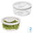 iDesign Small Round Fridge Produce Bin with Removable Drainage Tray and Lid -  Set of 2 - Clear