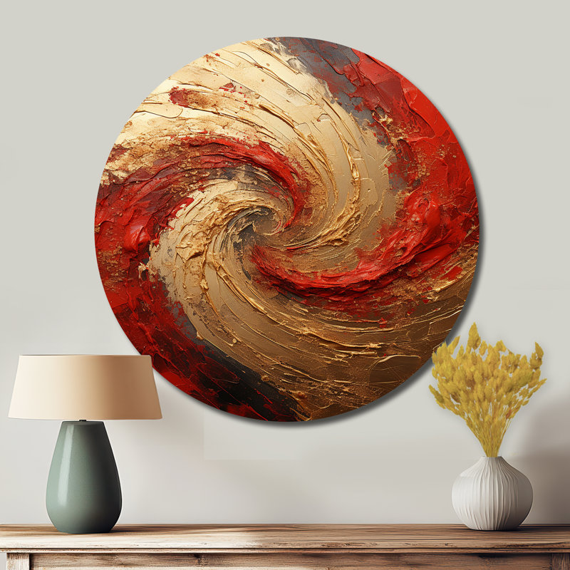 Downham - Art abstrait rond en métal, H 29 po x l 29 po