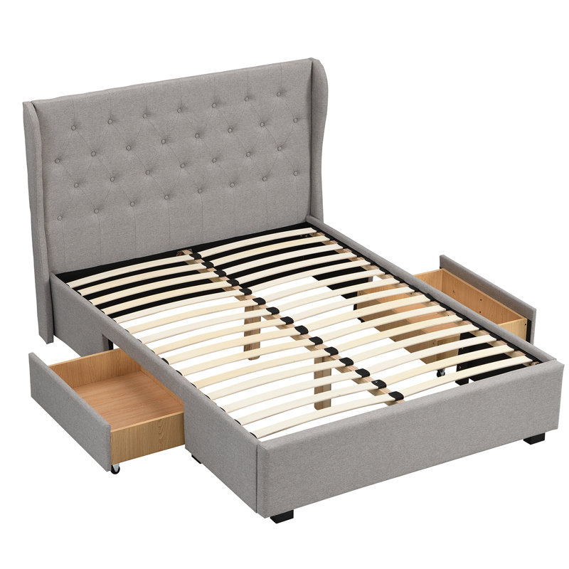 Boulogne Upholstered Storage Bed, Double (4'6)