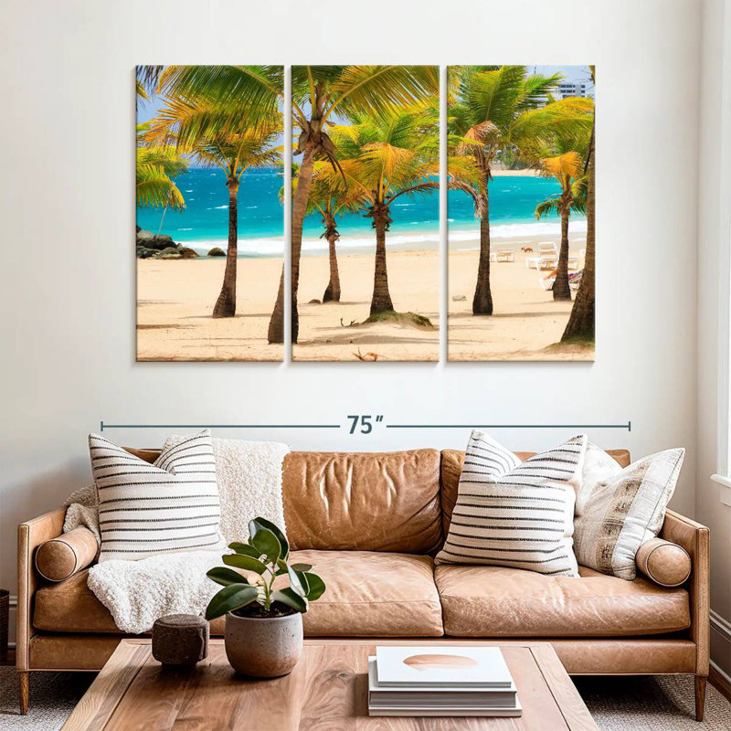 Gillard San Juan, plage des Caraïbes, H 42 po x l 65 po
