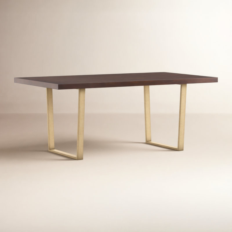 Blake Metal Base Dining Table, Gold, Expresso